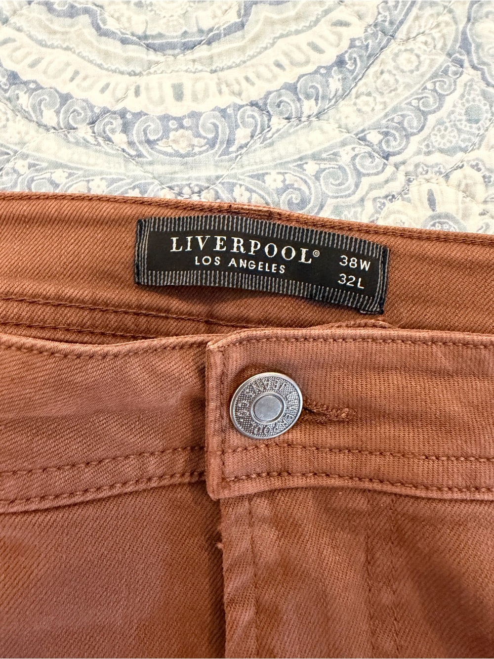 Liverpool Los Angeles Regent Relaxed Straight Brown Pants 38x32 - Picture 3 of 6